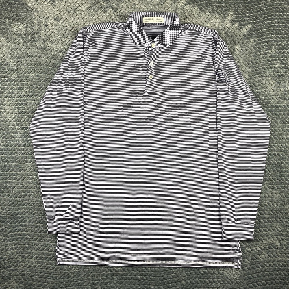 Holderness & Bourne Mens Performance Large Golf Polo Long Sleeve Shirt Striped - Picture 2 of 10